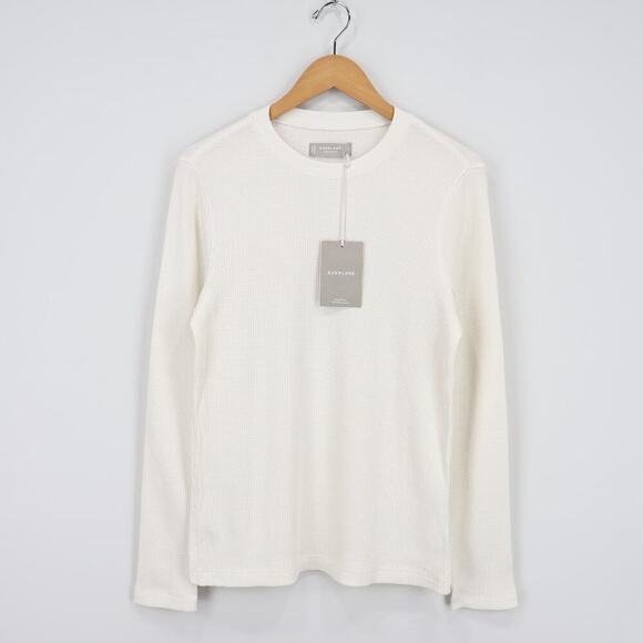 Everlane Men's Waffle Long Sleeve Crewneck Tee Bone Size Small NWT - Picture 2 of 8